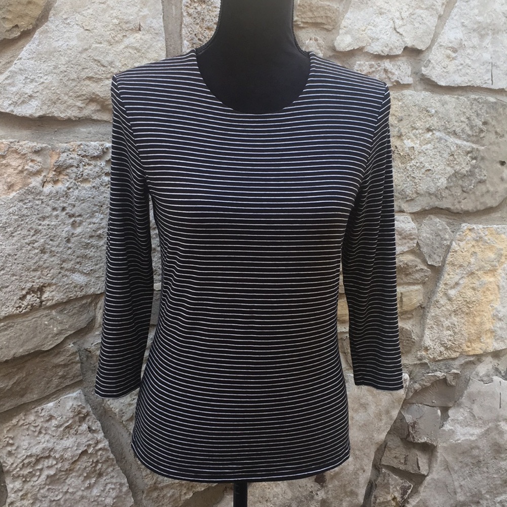 Gap Striped 3/4 length sleeves Top